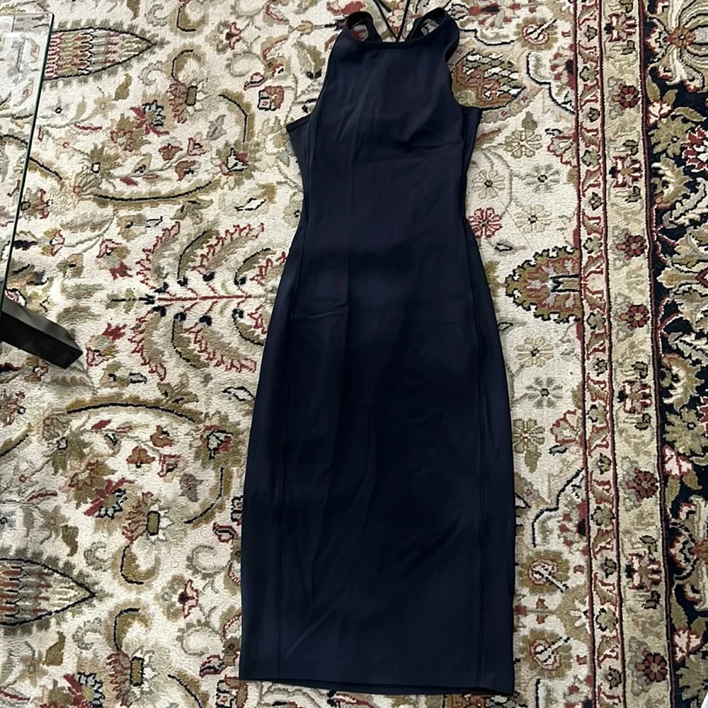 LuLu Lemon Long Black Tank Dress - Picture 1 of 5